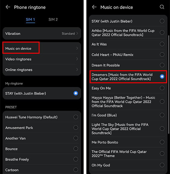 set christmas songs as ringtone on android