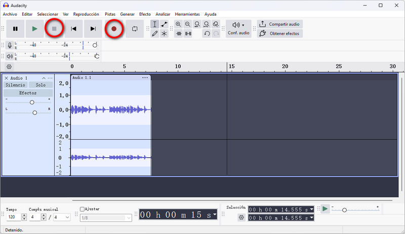 grabar música de Spotify con audacity