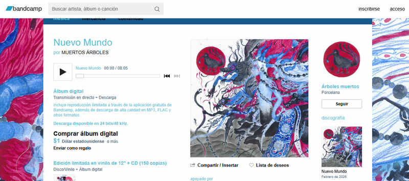 sitios de música gratis sin restricciones Bandcamp