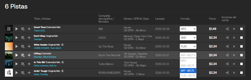 Descargar música de Beatport desde la tienda oficial
