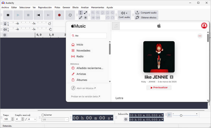 descargar apple music con Audacity