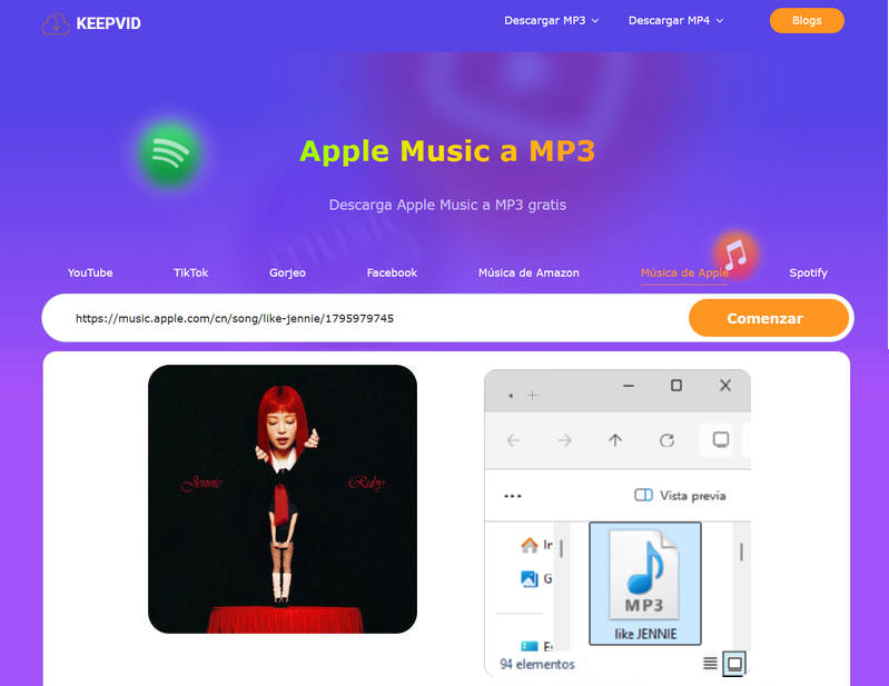 descargar apple music desde keepvid
