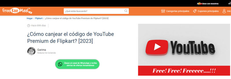 obtener YouTube Premium gratis mediante flipkart