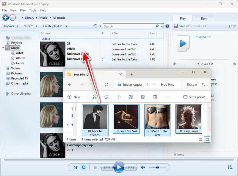 añadir música de spotify al reproductor de windows media