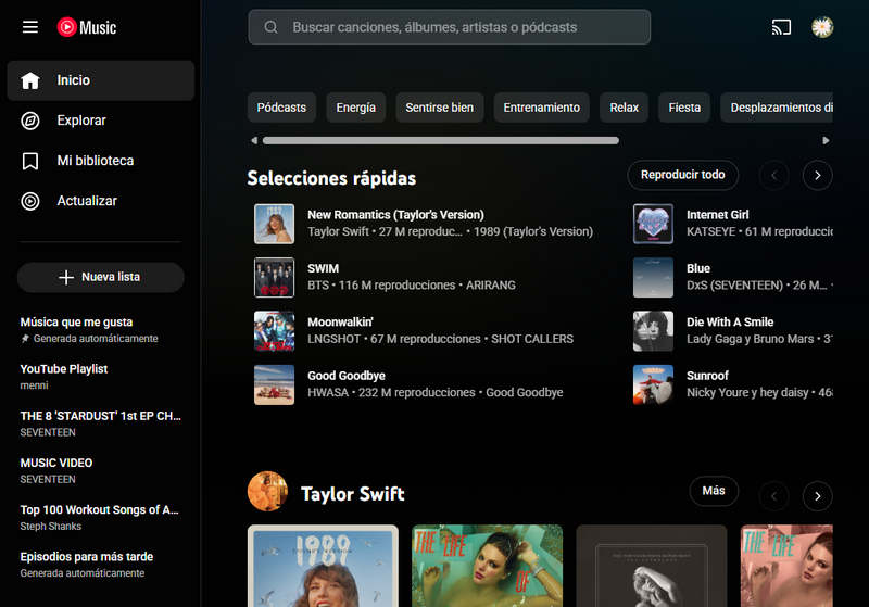 reproducir música gratis en YouTube