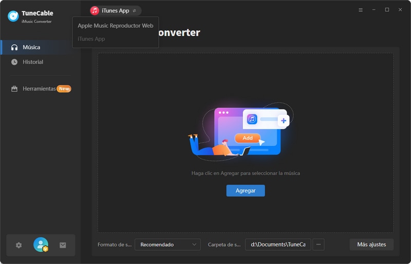 iniciar tunecable imusic converter