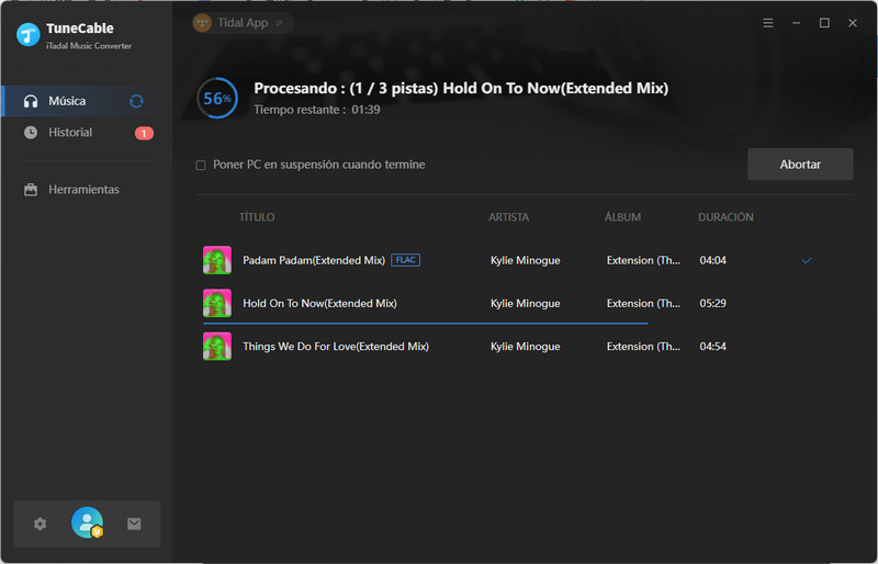 seleccionar canciones de Tidal para descargar