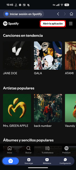 iniciar sesión en Spotify