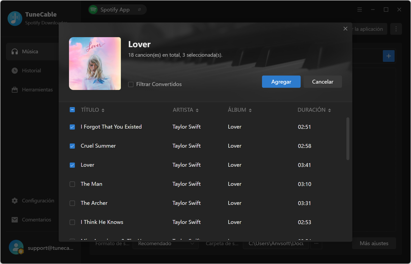 Añadir canciones sin pérdida de Spotify en formato FLAC de 24 bits