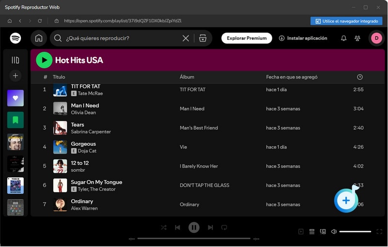 haz clic para añadir canciones