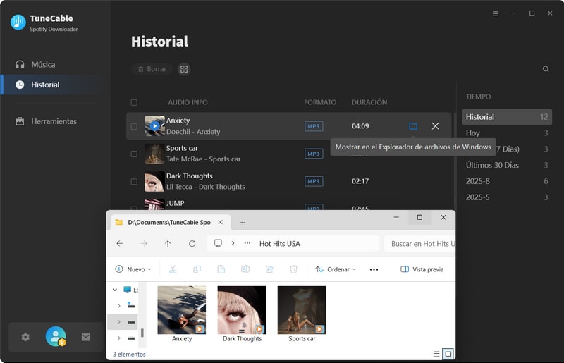 verificar canciones de Spotify