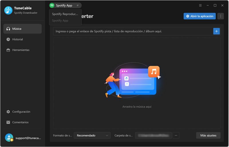 Cambiar la fuente de descarga para guardar audio sin pérdida de Spotify en archivos FLAC de 24 bits