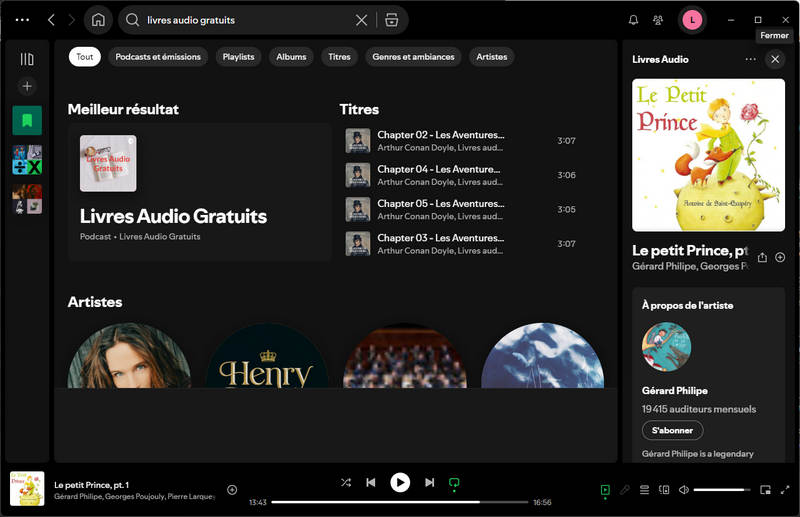 ajouter des livres audio Spotify à télécharger