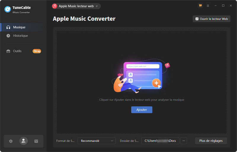 démarrer tunecable imusic converter