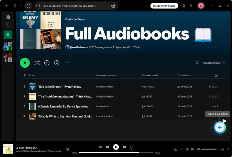 ajouter des livres audio Spotify à télécharger