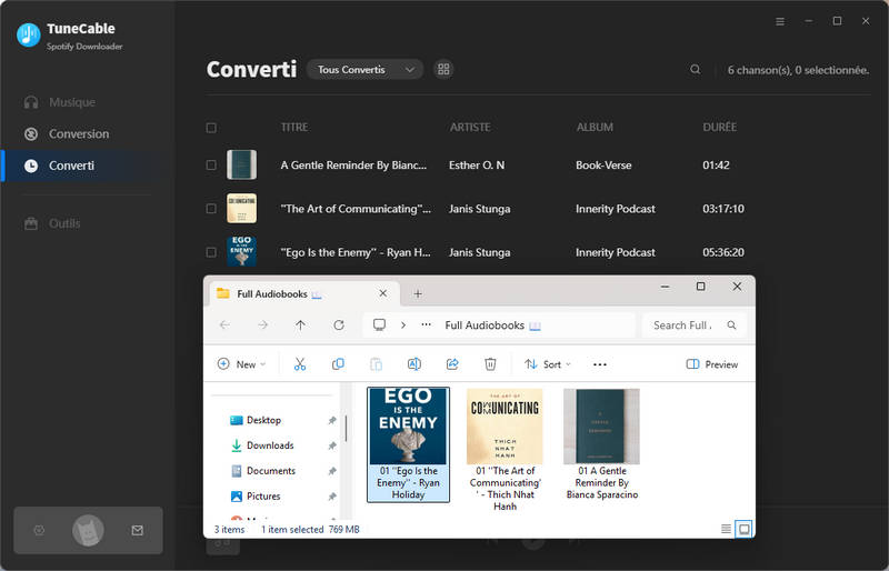 convertir des livres audio Spotify en mp3