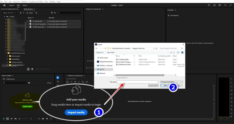 add apple music to premiere pro media panel