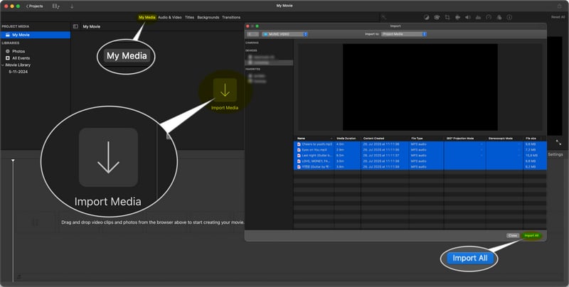 Import Music to iMovie from YouTube on Mac