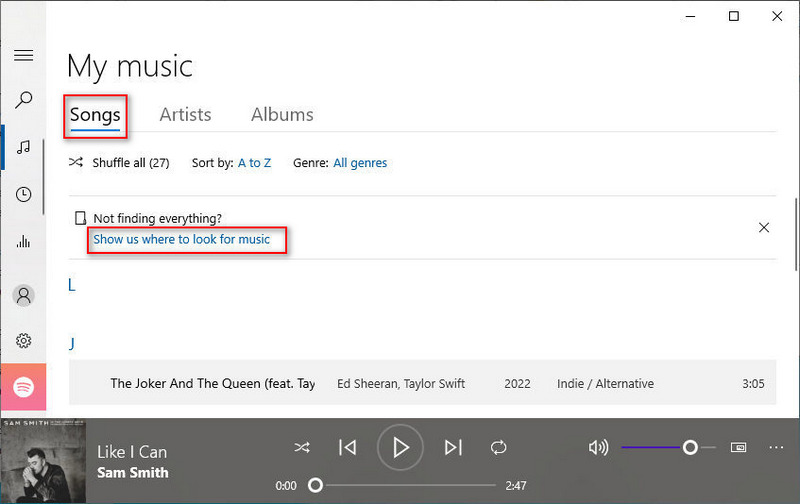add spotify songs to groove music
