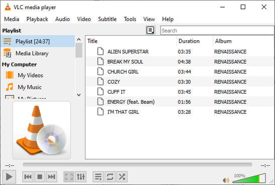 create playlist vlc media player