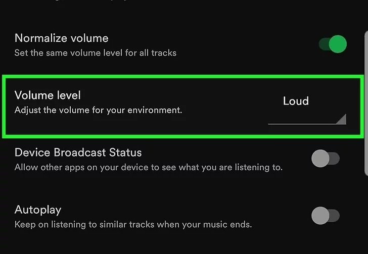 adjust spotify volume level on phone