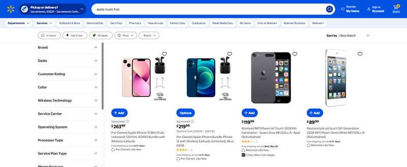 apple music free offers with qualifying walmart items
