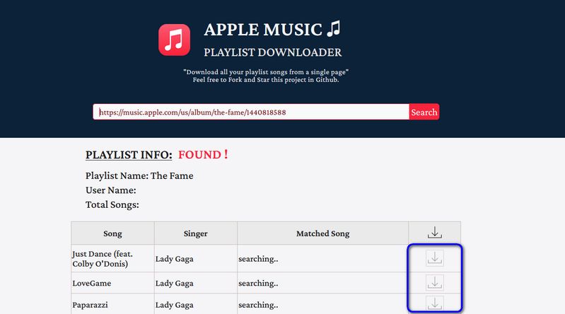 APPLE MUSIC PLAYLIST DOWNLOADER site