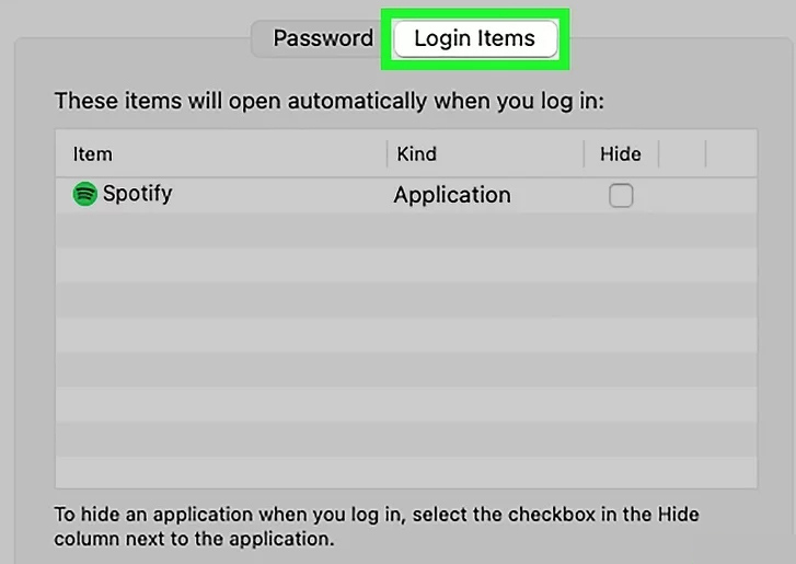 login items on mac