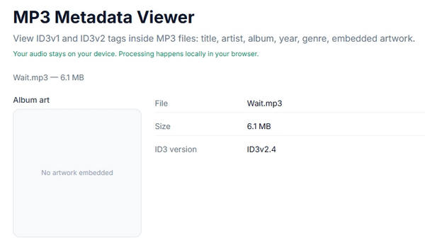 check the metadata of the MP3 files from BigMP3
