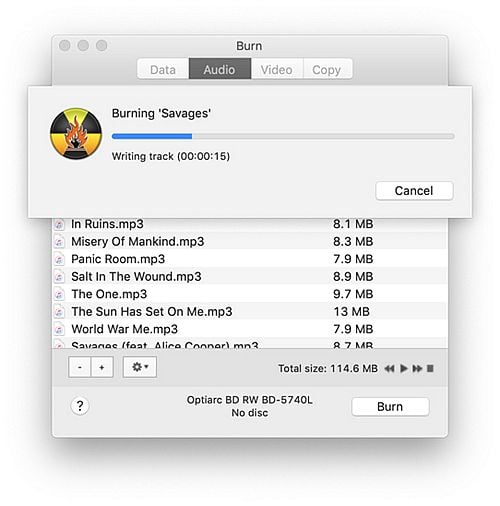 burn tidal music to cd on mac