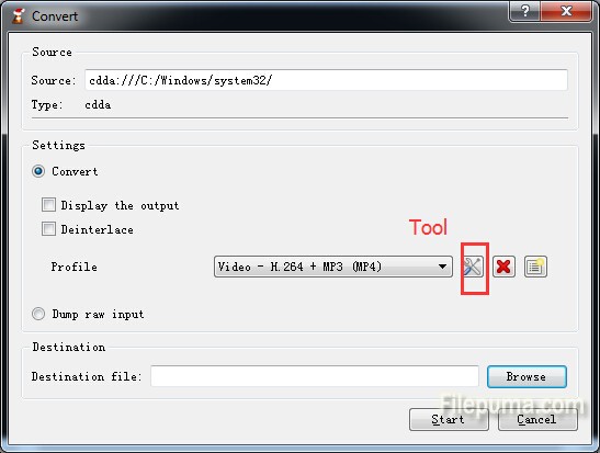 cd burning setting on vlc media player