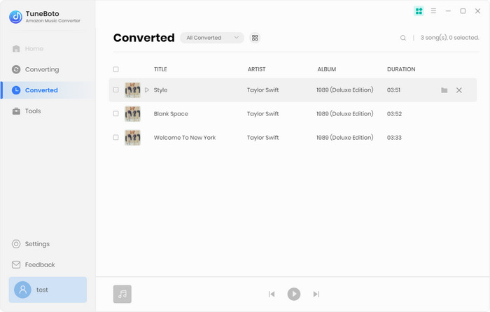 check converted songs on tuneboto