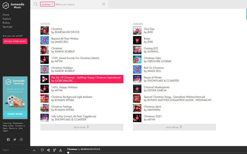 free download christmas songs from Jamendo