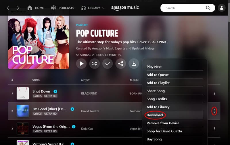 download amazon music tracks on computer