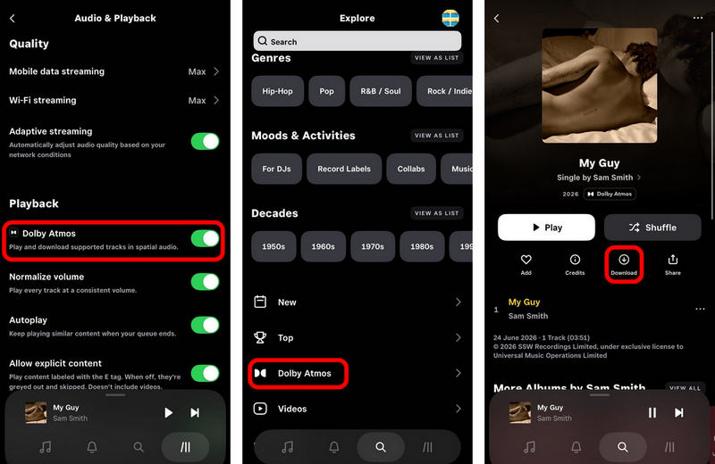 download Dolby Atmos music on Tidal