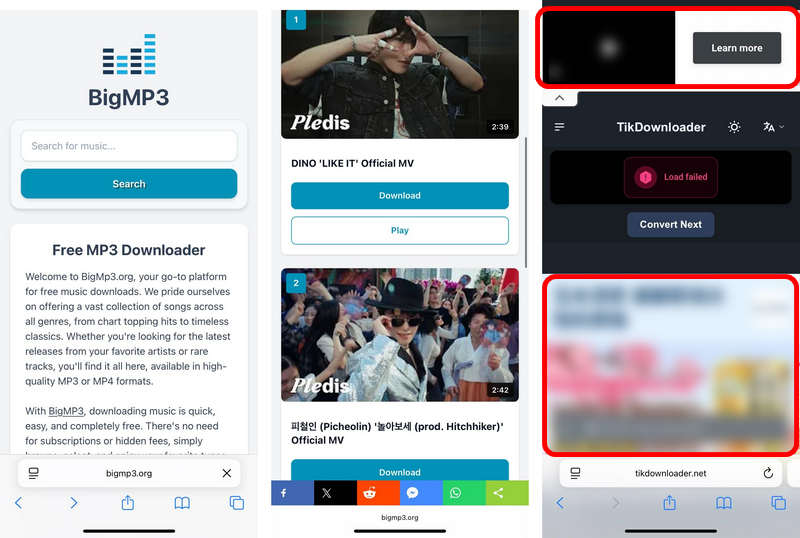 download MP3 music from BigMP3 on mobile phone