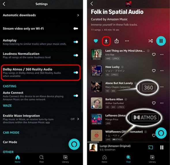 download Spatial Audio music on Amazon Music