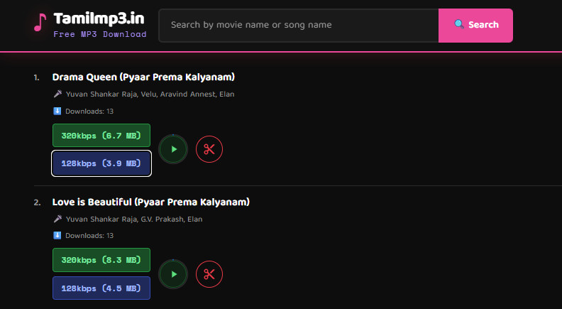 download tamil songs from Tamilmp3