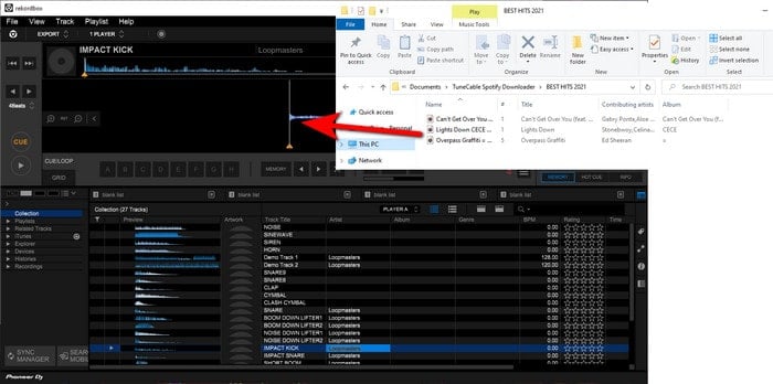 drag drop spotify music to rekordbox dj