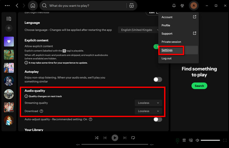 enable spotify lossless