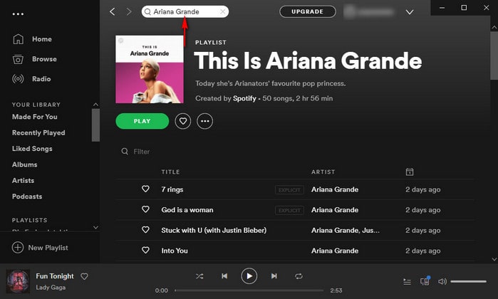 get link of Ariana Grande songs