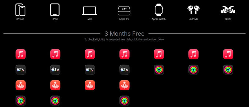 get free apple music by purchasing eligible device