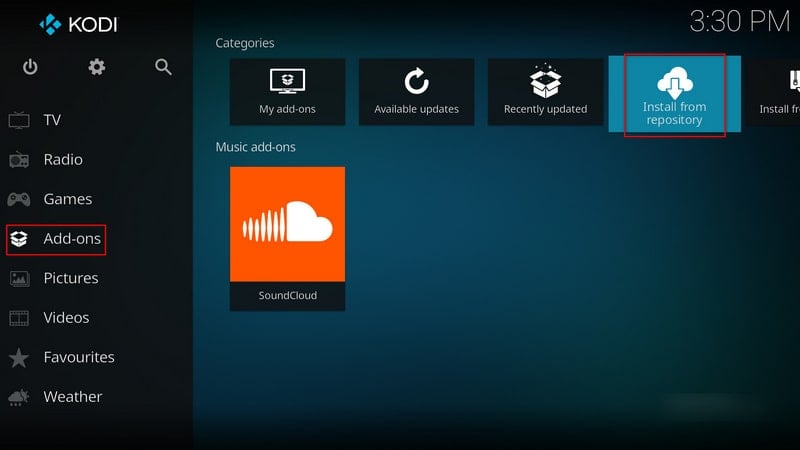 install add-on program on Kodi