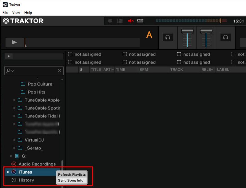 offline mix itunes music with traktor dj