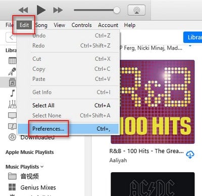 itunes preferences