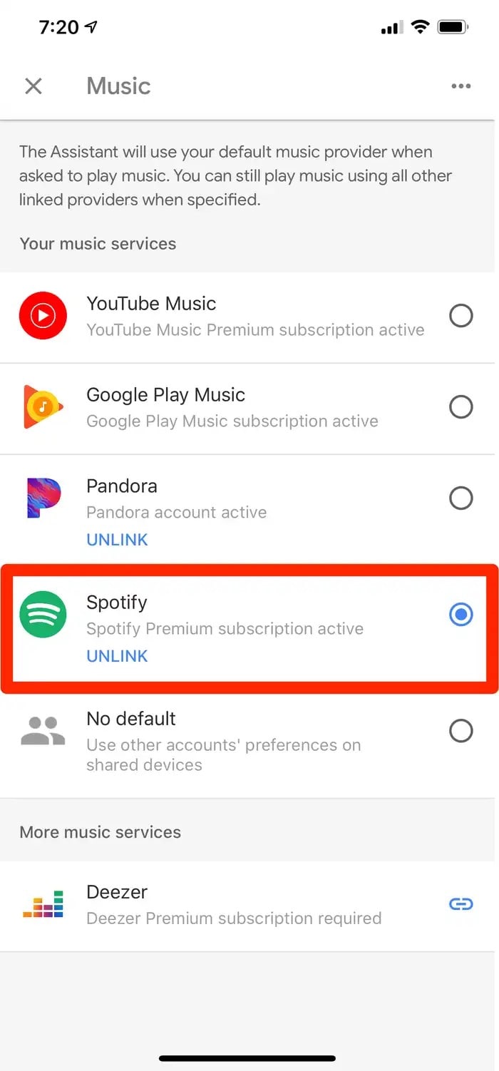 link spotify to google home