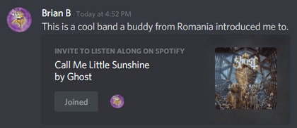 share spotify music on discord