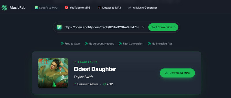 convert spotify link to mp3 with MusicFab