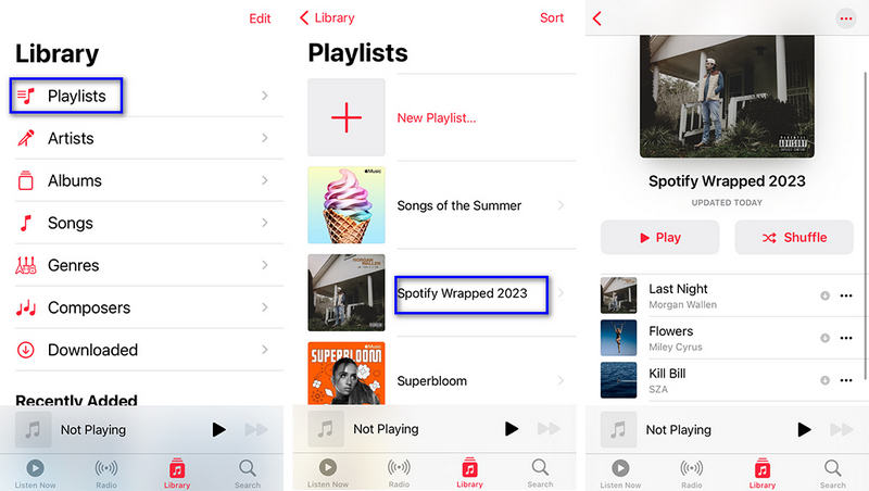 offline playback of spotify wrapped 2023 on iphone