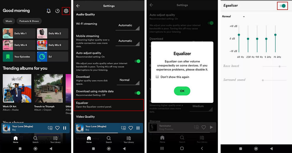 Spotify Equalizer on Android
